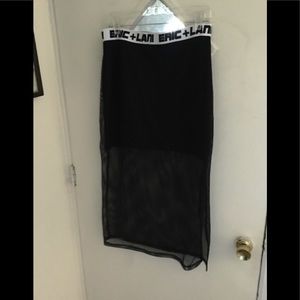 Woven & knit partially lined  skirt